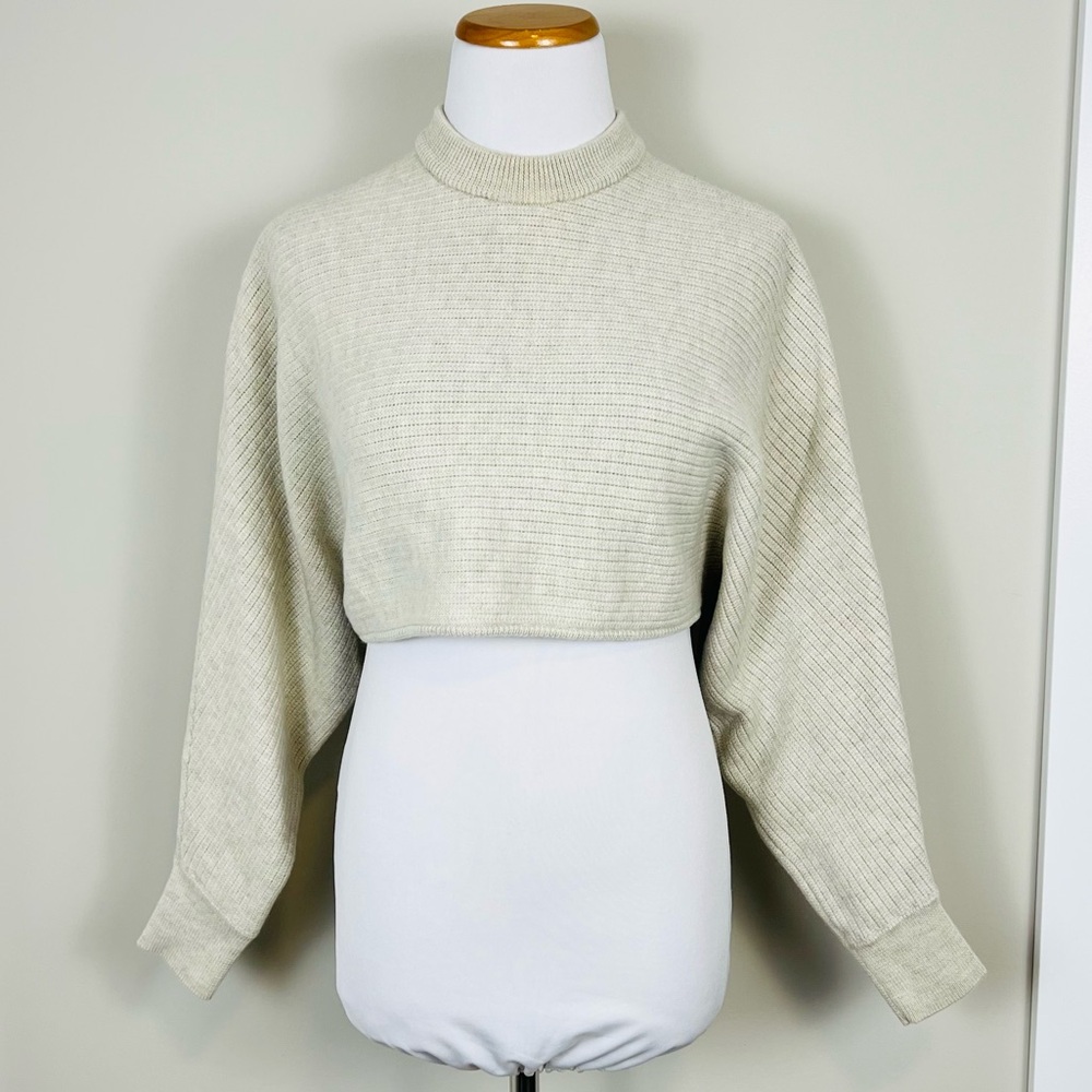 Wilfred Cream Cropped Turtleneck Sweater